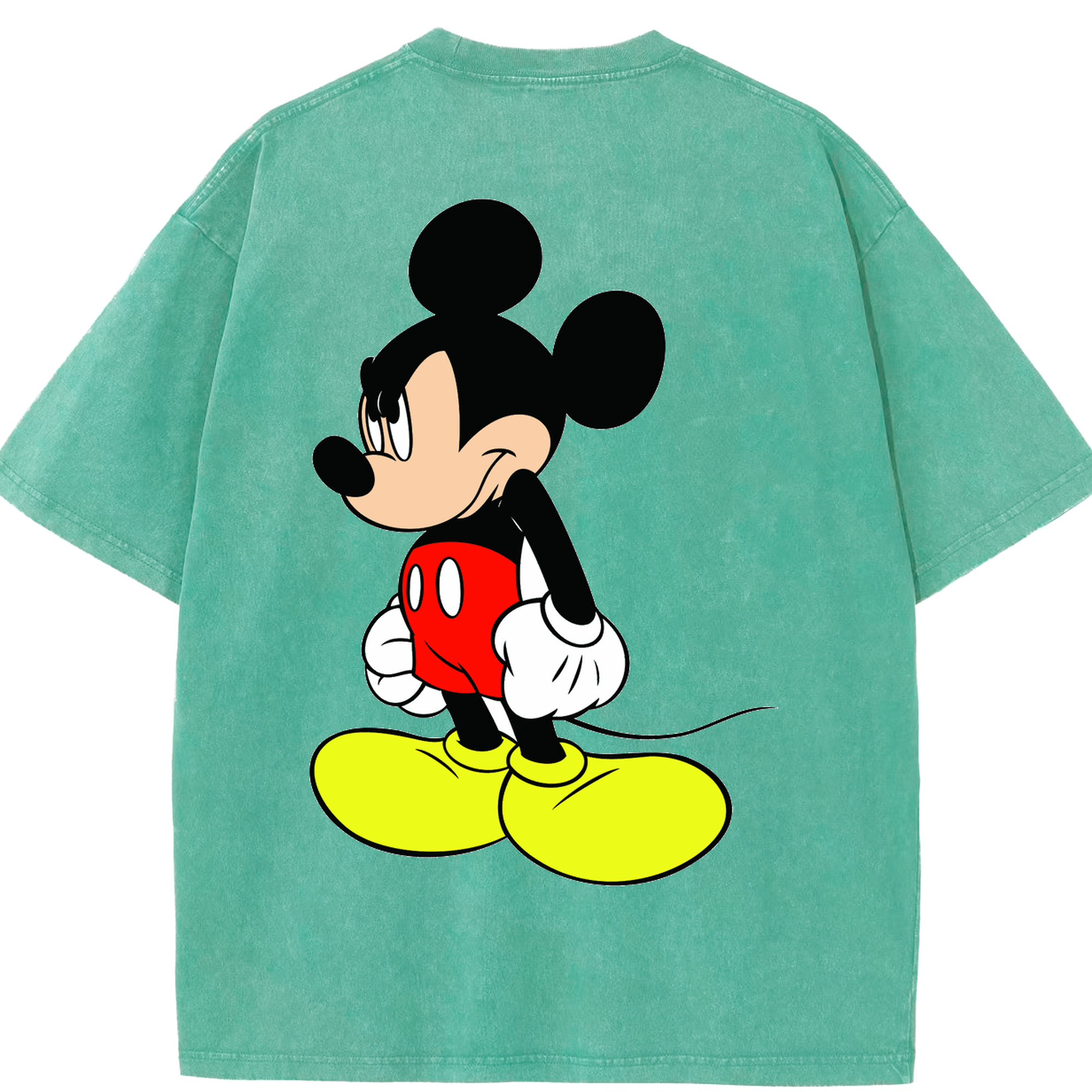 （画像用） ミッキーマウス Mickey Mouse 綿100% ヴィンテージ風 半袖Tシャツ（背面プリント）